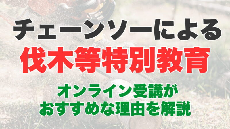 チェーンソー特別教育とは？オンライン受講がおすすめの理由を徹底解説