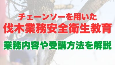 チェーンソーを用いた伐木業務安全衛生教育とは？業務内容から受講方法、講習内容についても解説