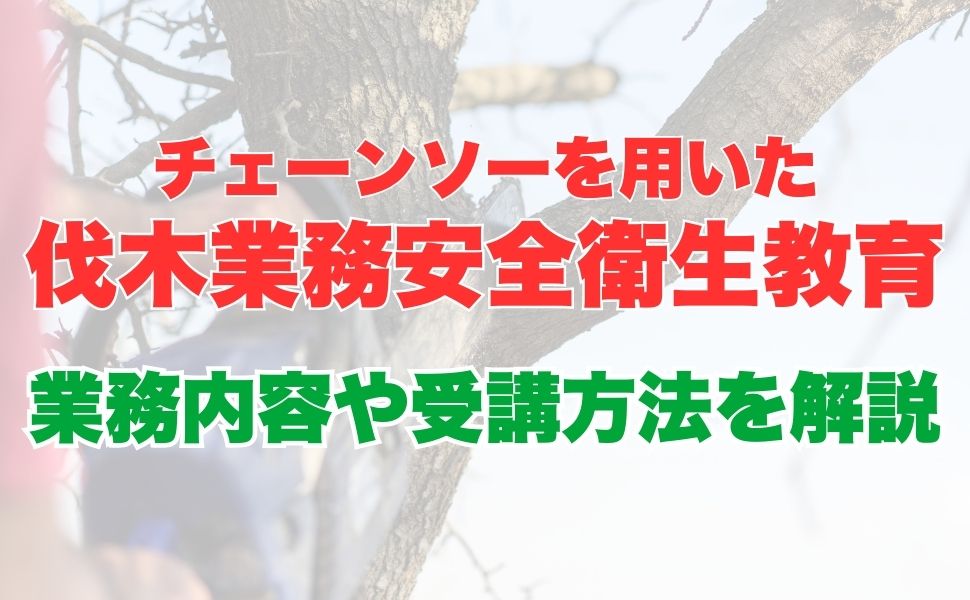 チェーンソーを用いた伐木業務安全衛生教育とは？業務内容、受講方法について解説